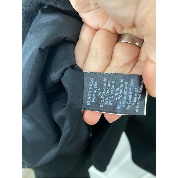 Black Halo Flutter-Sleeve Dress, Black Pencil Dress, Size 12, MSRP $390 - Picture 4 of 10